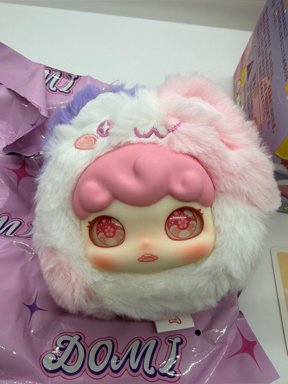 Domi PinPin World Plush Zipper‎ Bag Plush Pouch Confirmed Pink Blue Fox